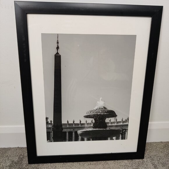 Piazza del Popolo B&W Print - Obelisk & Fountain, Rome - Picture 1 of 7